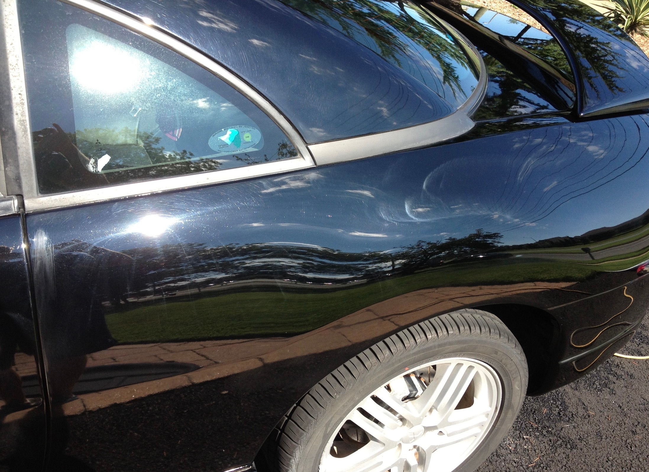 Before paint correction — swirl marks and scratches on car paint Mount Pleasant SC